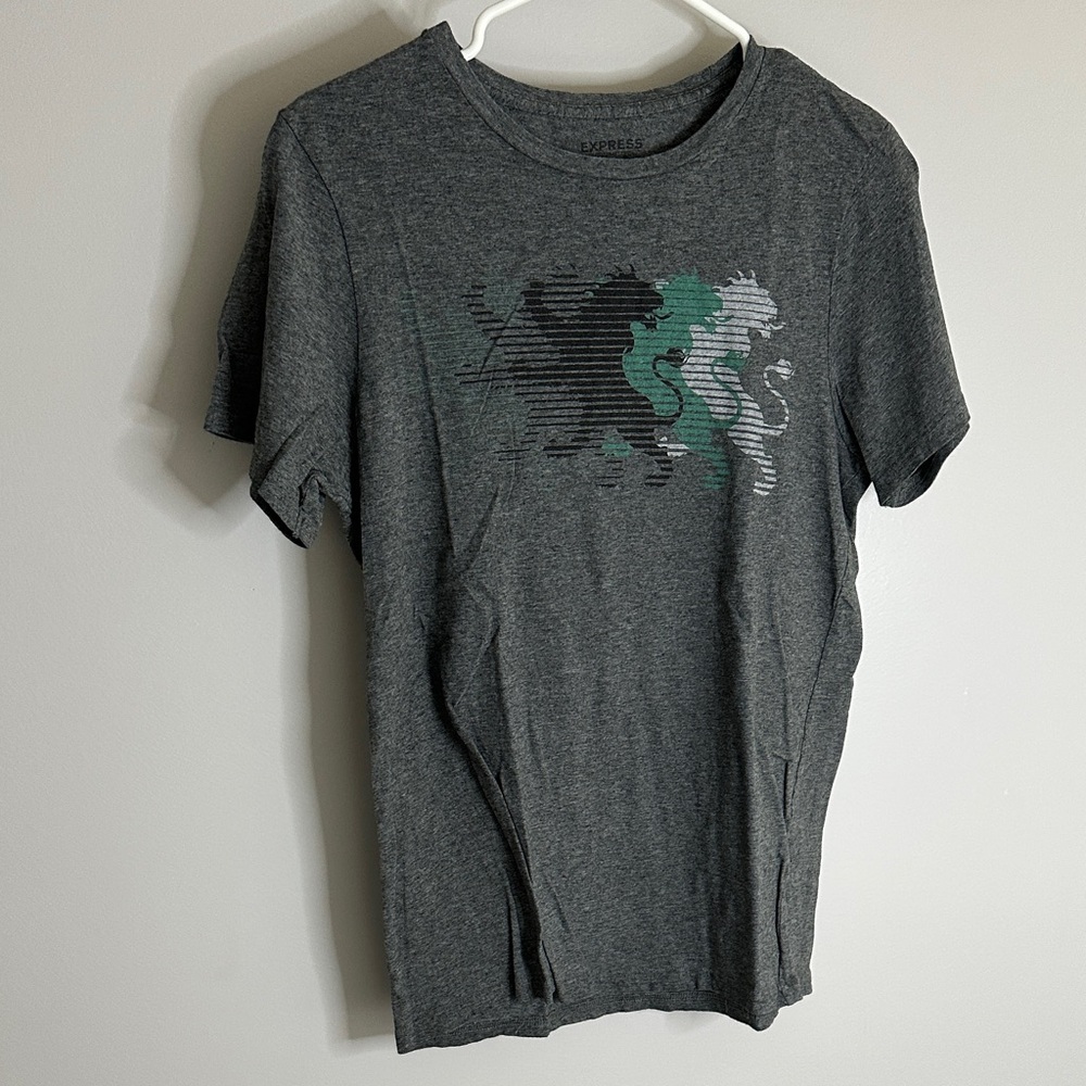 Express Men's Charcoal Graphic Tee